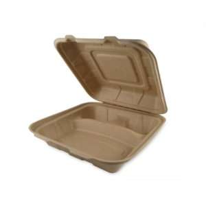 World Centric Wheat Straw/Bagasse Compostable Take Out Clamshells 9 by 