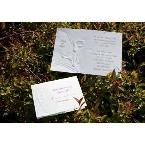  Embossed Calla Lilies on White Wedding Invitations: Health 