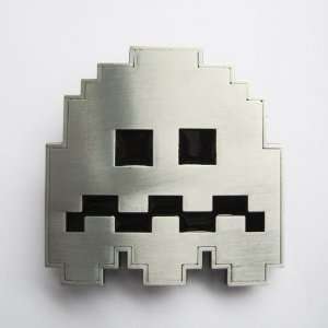 Pac Man Pacman Silver Ghost Belt Buckle (New)