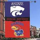 KU JAYHAWKS KANSAS STATE WILDCATS HOUSE DIVIDED FLAG  