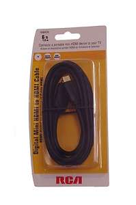 RCA 6 Ft Mini HDMI To Large HDTV Cable Audio Video TV Television 