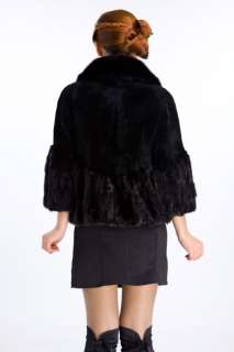 short real mink fur coat 3/4 sleeves+square collar, freeSH (special 