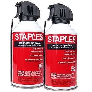  Staples X80004 Compressed Air Duster   10 oz. Can (2 Pack 