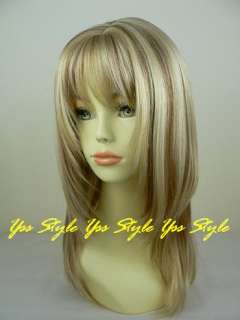 Blonde Long Straight Layered Lady Hair Wigs C37  