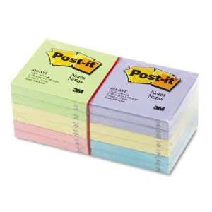  Post it 3 x 3 Notes Pastel Colors, 12/pk Office 