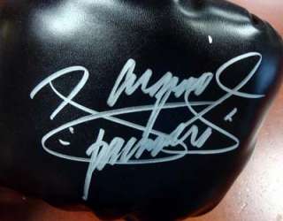 MANNY PACQUIAO AUTOGRAPHED SIGNED BLACK TEAM PACQUIAO BOXING GLOVE PSA 