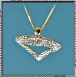 NEW 1.00CT REAL DIAMOND PENDANT 10K GOLD HEART DESIGN  