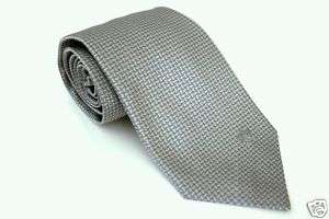 Versace Mens 100% Silk Tie MADE IN ITALY Silver W/ Logo  