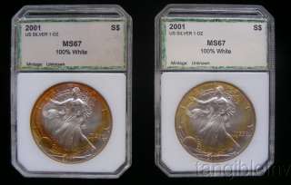 HILARIOUS Lot of 2 100% WHITE Certified Silver Eagles  