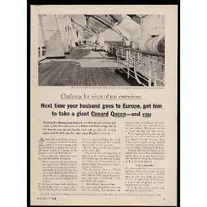 1964 Cunard RMS Queen Elizabeth Cruise Ship Print Ad (8462 