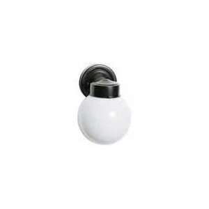  1 Light   6   Porch   Wall   With White Globe   Black 