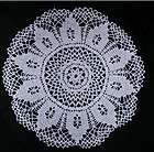 Hand Crocheted Doily 18 Golden Goose Pattern in White 