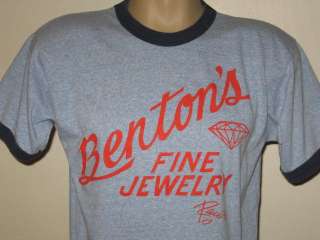 vintage 80s BENTONS FINE JEWELRY RINGER T Shirt MEDIUM screen stars 