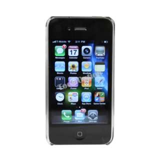iPhone4 Black Hard Ultra Thin Case Apple 4G w Screen Protector  