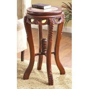  Carved Accent Table Brown Furniture & Decor