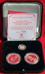 2005 Ferrari Gold/Silver 3 Coin Proof Set Cook Islands  