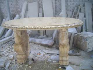 LION HAND CARVED MARBLE GRIFFIN TABLE TD4  