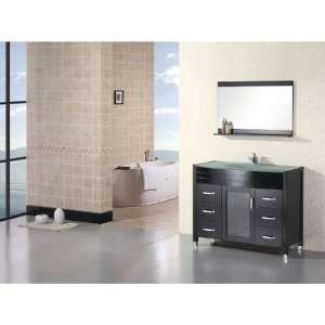 Cascade Single Sink Vanity Set with Frosted Glass Countertop in 