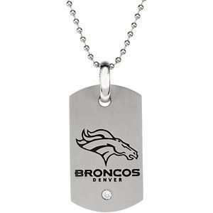  Stainless Steel Denver Broncos Logo Dog Tag W/Chain 