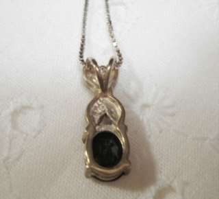 Silver JC 925 Italy Necklace Pendant Black Stone  