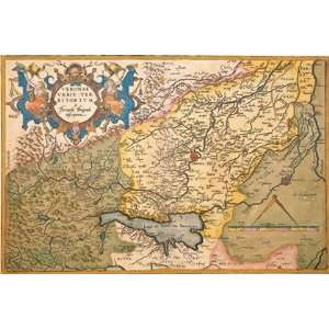  Map of Northeastern Italy   Verona by Abraham Ortelius 