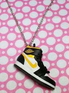 Nike Hi Top Air Jordan Dunk Sneaker Shoe Necklace OR Keychain  Black 