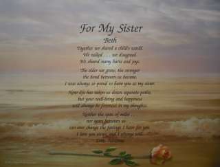 SISTER PERSONALIZED POEM BIRTHDAY OR CHRISTMAS GIFT  