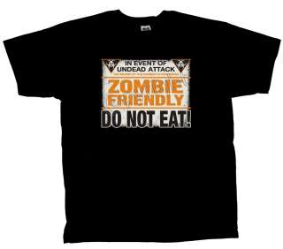 Zombie T shirt Zombie Friendly Do Not Eat  