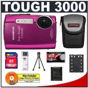 Olympus Stylus Tough 3000 Shockproof & Waterproof Digital Camera (Pink 