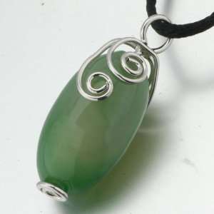  Green Waterdrop Agate Pendant Necklace For Women: Pugster 