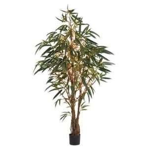    Lit Potted Artificial Ficus Alii Tree   Clear Lights: Home & Kitchen
