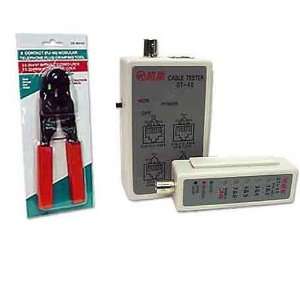  Network Cable Tester with RJ45 Crimping Tool: Electronics