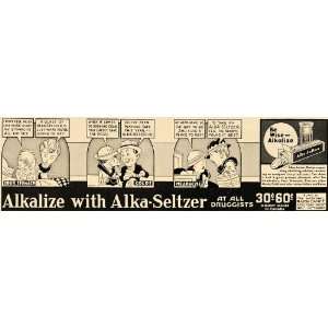  1937 Ad Alka Seltzer Medicine Drug Comic Strip Headache   Original 