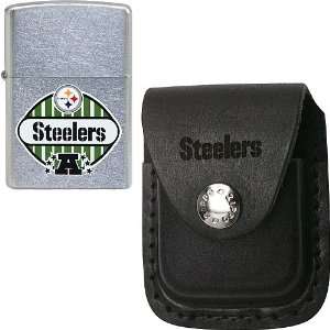  Pittsburgh Steelers Zippo Lighter and Pouch Set Sports 