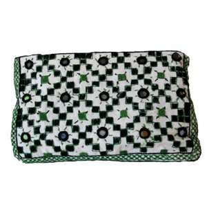  Barmer Embroidered Cosmetic Bag   Black & White: Beauty