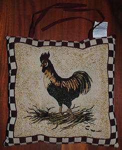  ~Seat Cushion~Red Country French Rooster~Chicken~Farm~Hen~NEW!  