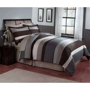  Pem America Grey Band Queen Comforter Set: Home & Kitchen