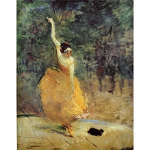  Oil Painting: The Spanish Dancer: Henri De Toulouse Lautrec 