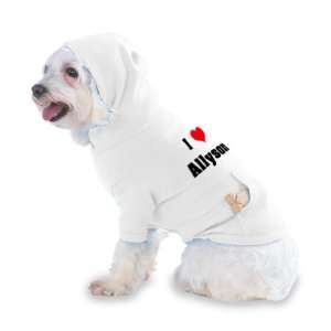  I Love/Heart Allyson Hooded T Shirt for Dog or Cat LARGE 