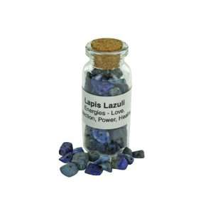  Lapis Lazuli Stone Bead Chips In A Glass Bottle 
