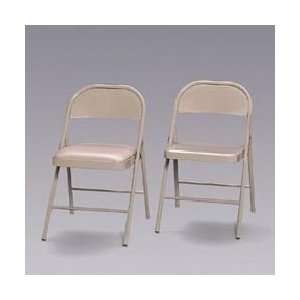     Light Beige Padded Steel Folding Chair: Office Products