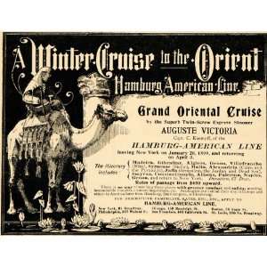  1898 Ad Hamburg American Line Cruise Ship Winter Orient 