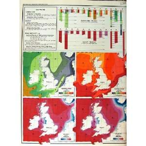   Map Britain Ireland 1963 Temperature Water Geology