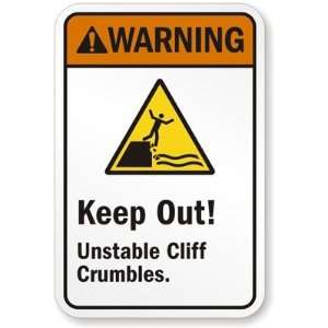 Warning  Keep Off   Unstable Cliff Crumbles. (with graphic) Diamond 