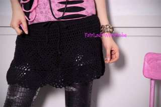 Japan Safety Shorts Crochet Lace Mini Skirt! Black  