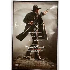 Custom Black Metal Framed   Wyatt Earp Movie Poster   Signed in Silver 