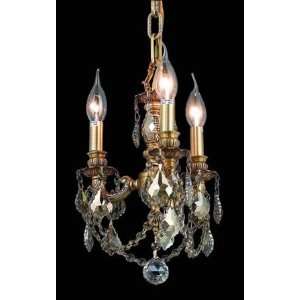   Crystal Chandelier Lille French Gold 3 H10 x W10