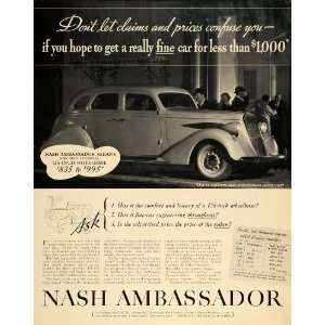  1936 Ad Nash Motors Ambassador Automobile Car Kenosha 