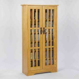 Leslie Dame Glass Door Media Storage Cabinet  Oak M 371 033697233710 