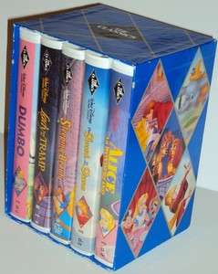 Boxed 5 VHS WALT DISNEY THE CLASSICS Ultra Rare 1987 animated set Free 